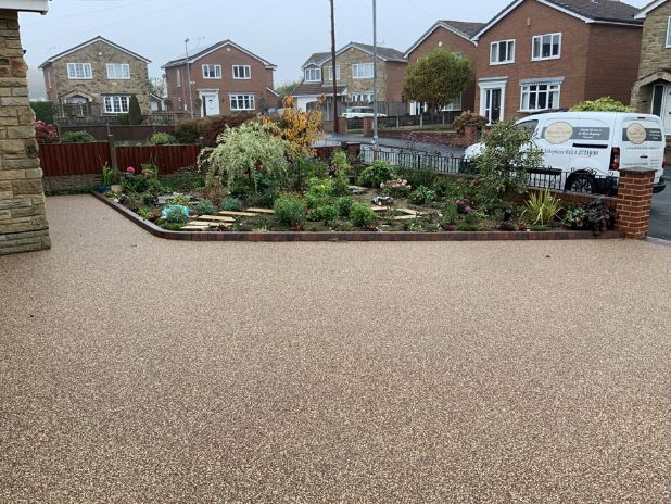 After image new resin sunburst driveway